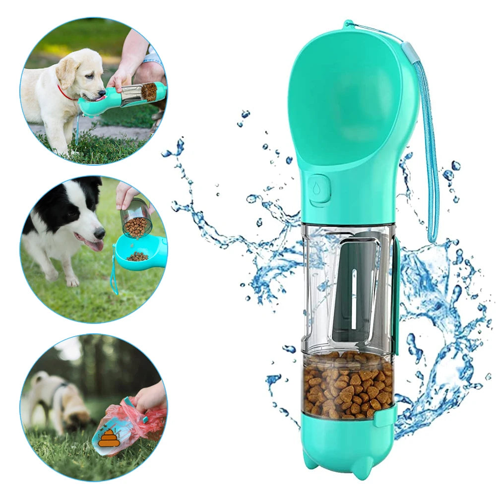 🐾 Comedero Portátil 3 en 1 para Perros – Agua, Comida y Limpieza Siempre Contigo